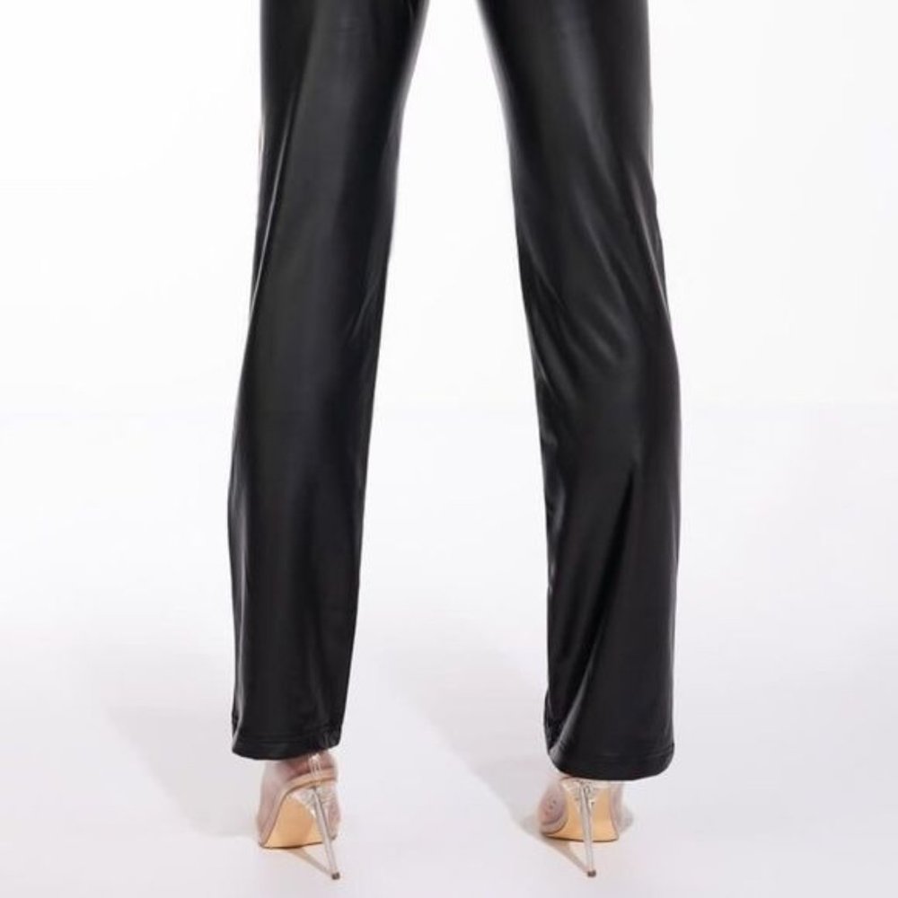 Miz Boot Cut Vegan Leather High Rise Stretch Pants 7 9 11 13 - Picture 6 of 14